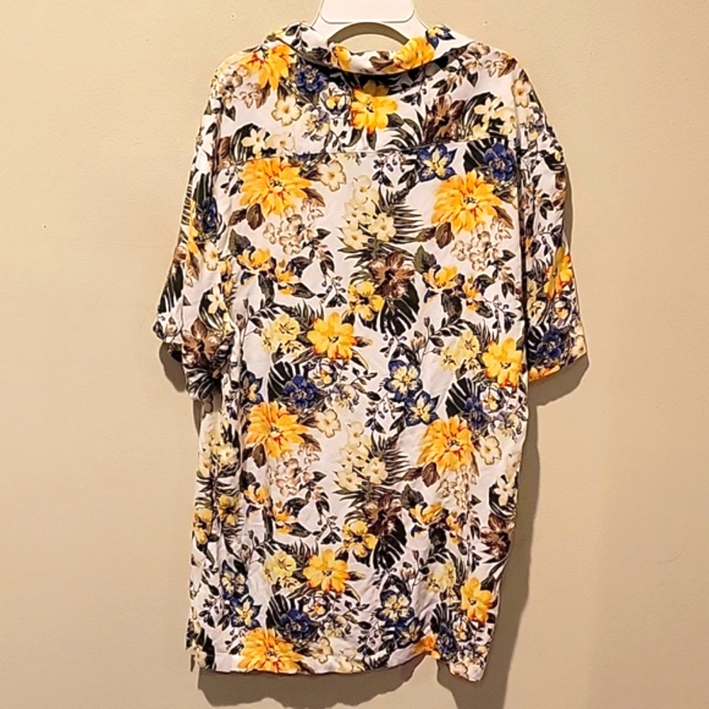 ❤️ DENIM & FLOWER RICKY SINGH FLORAL BUTTON DOWN SHORT SLEEVED SHIRT, LARGE - Picture 5 of 5